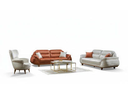 Garnitur Sofas Sessel Sofagarnitur 3+3+1 Sitzer Luxus Stoff Wohnzimmer
