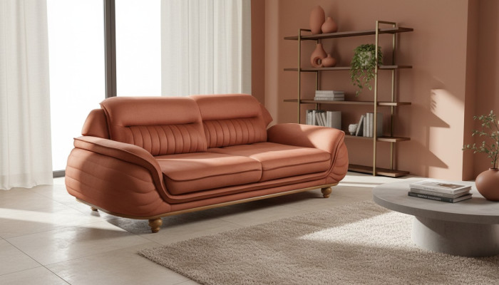 Sofa 3místná textilní nábytek třísedáky pohovky obývací pokoj Klasický styl