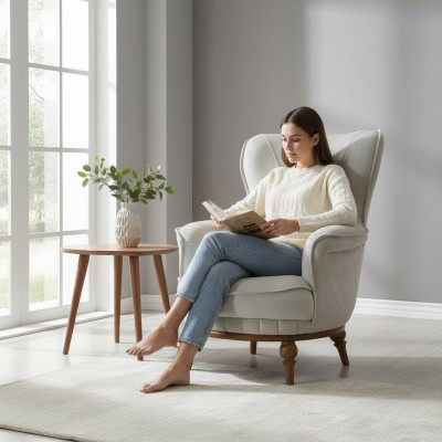 Křeslo luxusní design textil obývacího pokoje klasický styl nábytek lounge.
