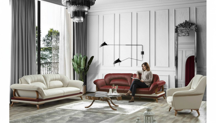 Luxus Garnitur Set Sofagarnitur 3+3+1 Sitzer Sofa Sessel 3tlg. Sets