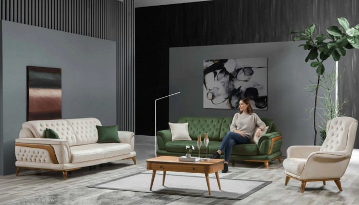 Garnitur Luxus Wohnzimmer Sofagarnitur 331 Sitz Sofa Sessel Sofas 3tlg