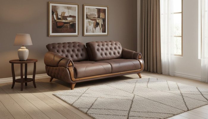 Dreisitzer Stoff Sofa Couch Polster Möbel Klassisch Wohnzimmer Design
