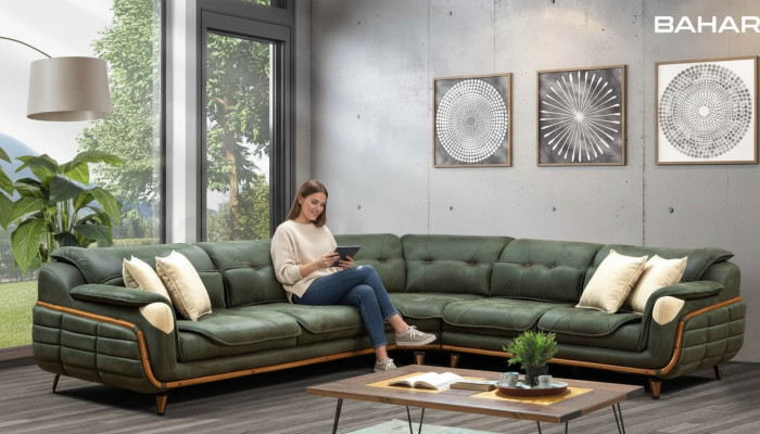 Design Ecksofa L-Form Couch Polsterung Luxus Wohnzimmer Soft Style