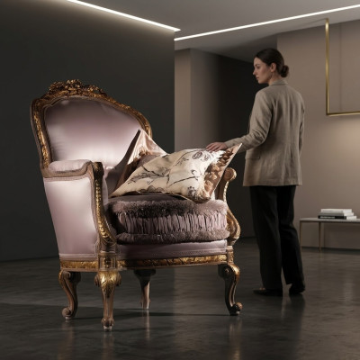 Polster Sitz Couchen Einsitzer Sessel Couch Polster Design Textil Italien Möbel