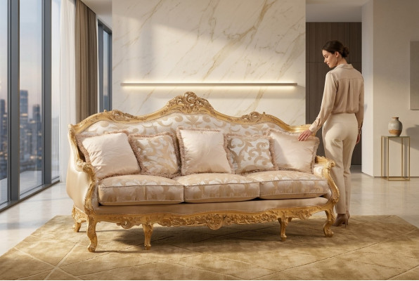 Klassisches Dreisitzer-Sofa braunes möbel