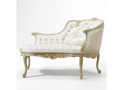 Lounge Chesterfield Sofa Liege Polster Liegen Chaiselongues Club Weiß Barock Neu
