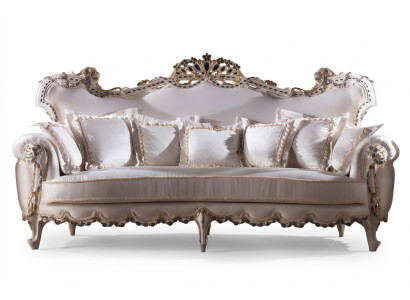 Klassischer Dreisitzer Sofa Wohnlandschaft Textilsofa 3 Sitz Barock