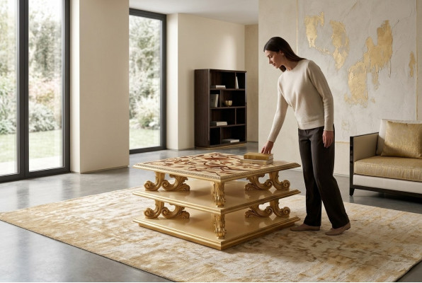 Couchtisch Tisch Beistelltisch Wohnzimmertisch Holz Royal Beistell Barock Neu