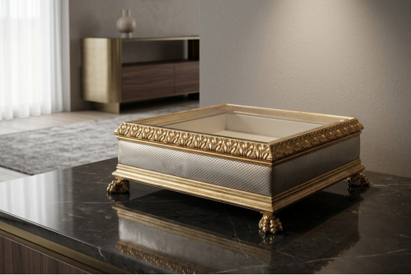 Luxus Couchtisch Glas Tisch Echtholz Möbel Wohnzimmer Tische Couchtische Italien
