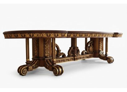 Esstisch Esszimmer Blatt Gold Wohnzimmer Holz Klassischer Tisch Italien Möbel