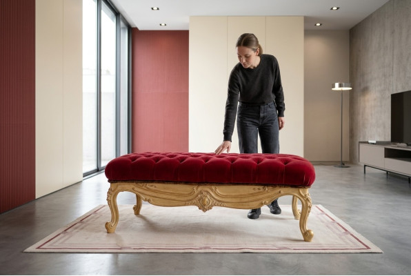 Clubhocker Wohnzimmer Möbel Stuhl Fußhocker Polster Chesterfield Klassische Neu