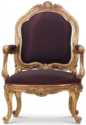 Zidle Trůn Baroko Rokoko Textil Jednosed  Sofa Potah Křeslo Italský nábytek