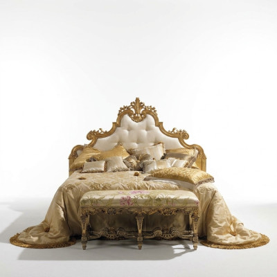 Chesterfield Bett Luxus Betten Holz Italienische Möbel Doppelbett Poster Neu