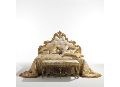 Chesterfield Bett Luxus Betten Holz Italienische Möbel Doppelbett Poster Neu