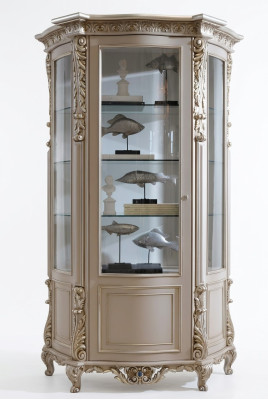Möbel Massive Holz Vitrinen Glas Schrank Anrichte Echtholz Vitrine Wohnzimmer