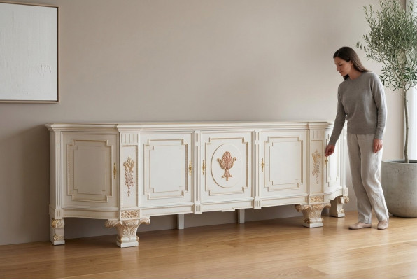 Kommoden Holz Schrank Wohnzimmer Möbel TV Schrankwände Design Sideboard Italien