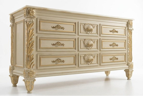 Kommode Wohnzimmer Kommoden Schubladen Holz Sideboard Schrank Schränke Massiv