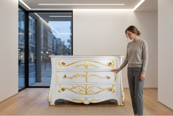 Kommode Wohnzimmer Kommoden Schubladen Holz Sideboard Schrank Schränke Massiv