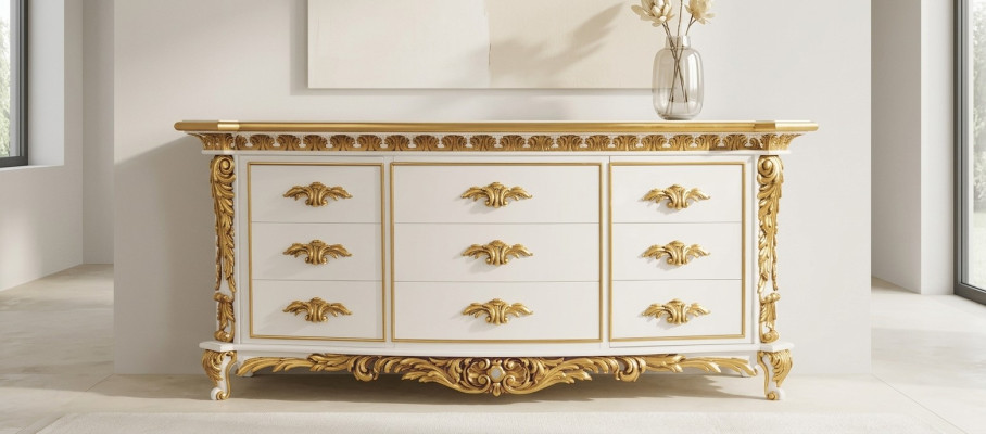 Kommode Wohnzimmer Kommoden Schubladen Holz Sideboard Schrank Schränke Massiv