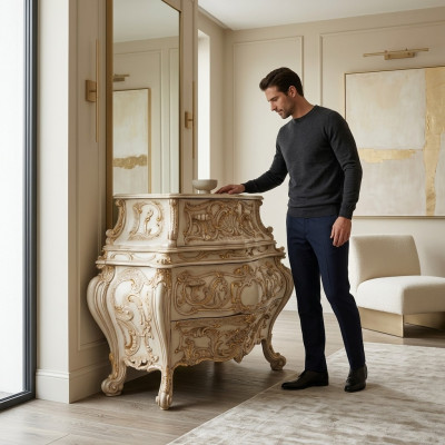 Kommode Wohnzimmer Kommoden Schubladen Holz Sideboard Schrank Schränke Massiv