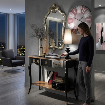 Konzolový stůl komoda se zrcadlem luxusní třída nábytková sada styl moderní 2 dílná nová