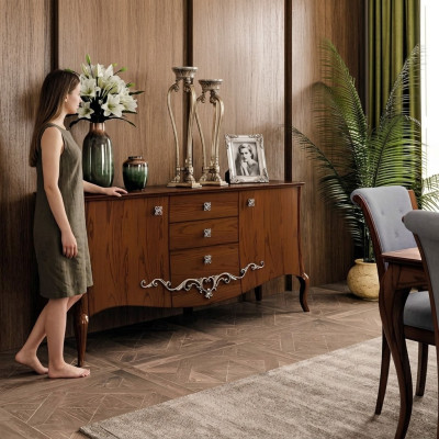 Kommode Schubladen Holz Kommoden Wohnzimmer Sideboard Schrank Schränke Massiv