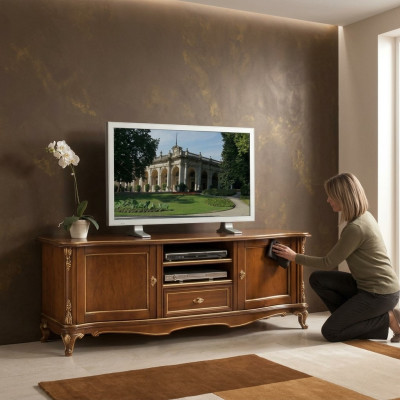 TV Sideboard RTV Wohnzimmer Design Regal Braun Holz Regale Lowboard Italien Neu