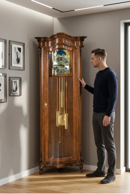 Stand Uhr Eckuhr Wohnzimmer Massivholz Uhren Echtholz Italienische Einrichtung