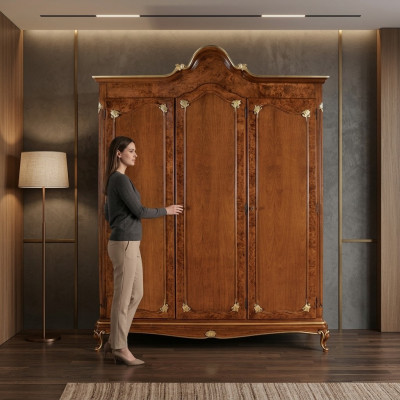 Kleiderschrank Holzschrank Schrank Massive Schlafzimmer Möbel Holz Echtholz Neu