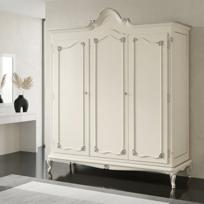 Šatní skříň Dřevo Skříň Ložnice Nábytek Design Skříně Bílý Itálie Nový
