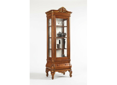 Vitrine Glasschrank Holz Schränke Wohnzimmer Vitrinen Italienische Luxus Möbel