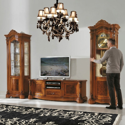 Wohnzimmer rtv Vitrine Wohnwand Schränke Design tv Art déco Vitrinen Set Schrank