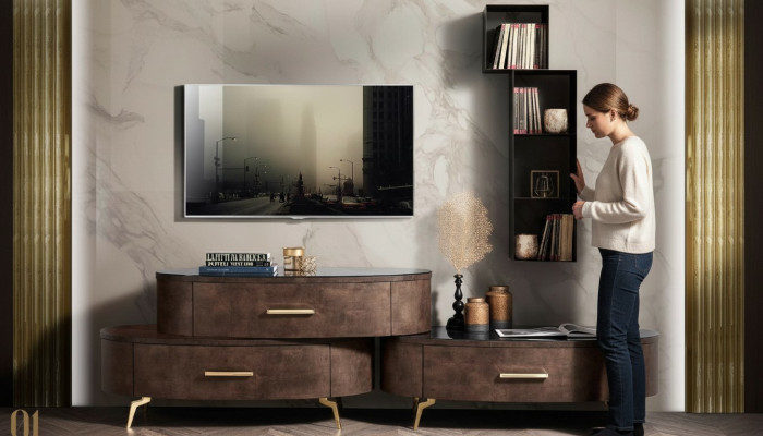 rtv tv Schrank Tisch Wohnzimmer Kommode Lowboard Sideboard Holz Modern Möbel