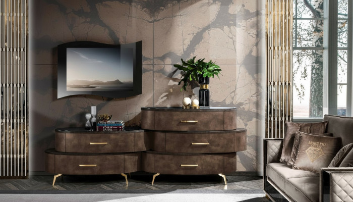 Lowboard RTV TV skříň stůl obývací komoda Sideboard dřevo moderní nábytek
