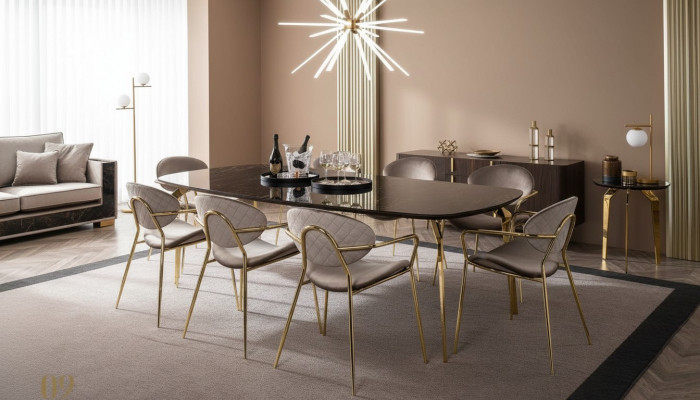 Luxusní jídelní stůl Moderní jídelna Kuchyňský jídelní stůl Designový stůl Sklo 250 cm XXL