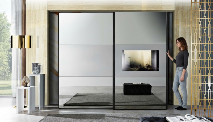 Schrank Kleiderschrank Schwebetüren Schränke Italienische Möbel Schlafzimmer Neu