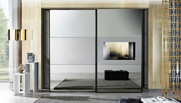 Schrank Kleiderschrank Schwebetüren Schränke Italienische Möbel Schlafzimmer Neu