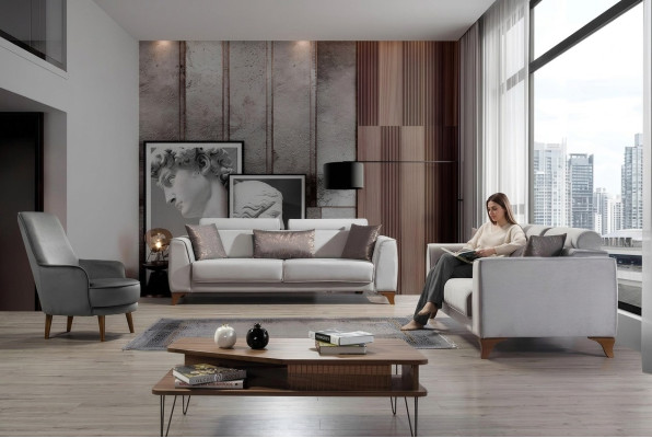 Sofagarnitur 3+3+1 Sitzer Garnitur Design Sofas Sofa Couch Polster Sitz Couch