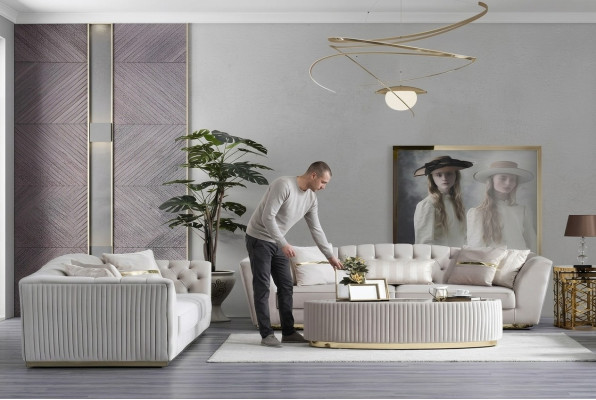 Luxus Sofagarnitur 3+3 Sitzer Garnitur Sofa Sofas Sitz Gruppe Wohnzimmer Couch