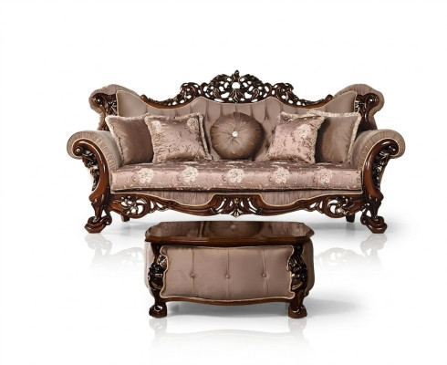 Sofa 3 sitzer Klasická třísedadlová pohovka látkový textilní design barokní rokoko nový.