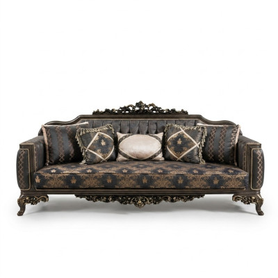 Sofa 3 Sitzer Möbel Stoff Dreisitzer Sofas Luxus Wohnzimmer Barock Stil 3er Neu