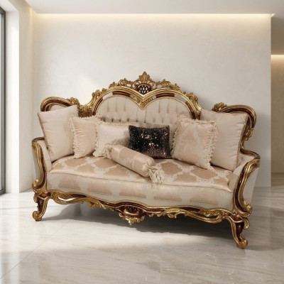 Sofa 3 Sitzer Dreisitzer Sofa Sofas Klassische Möbel Sitz Stoff Stil Barock