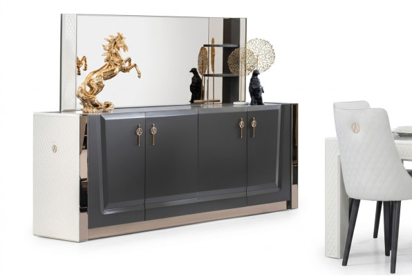 Möbel Gruppe Neu Set 2tlg. Kommode Spiegel Kommoden Schrank Luxus Regal Konsole