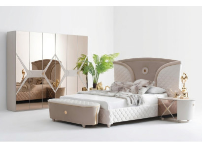 Doppelbetten Modernes Bettgestell Betten Set 3tlg. Schlafzimmer Bett Nachttisch