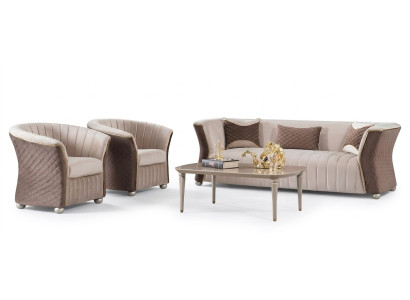 Polster Garnitur Sofas Couch Designer Sofagarnitur 3+1+1 Sitzer Stoff Couchen