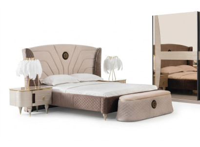 Schlafzimmer Doppelbett 160x200cm Luxus Bett 2x Nachttisch 3tlg. Set Betten Neu