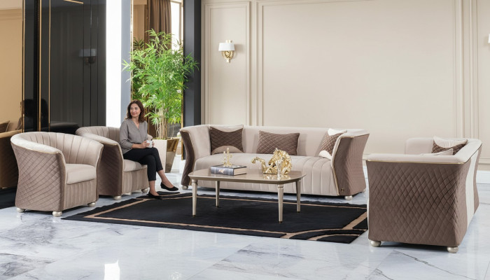 Modern Luxus elegant Sitzgarnitur 3+3+1+1 Sitzer Design Sofas Polstermöbel Sofas