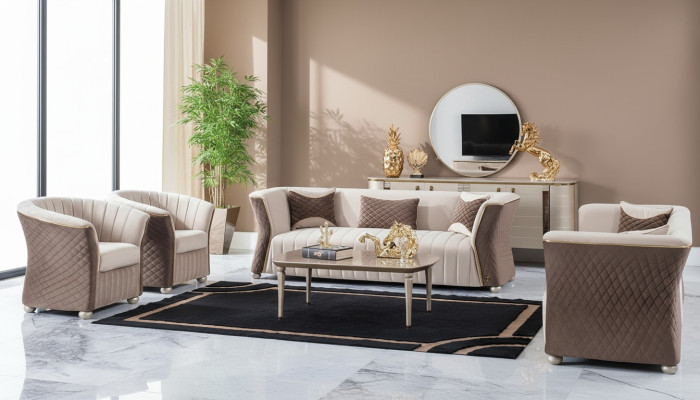 Modern Luxus elegant Sitzgarnitur 3+3+1+1 Sitzer Design Sofas Polstermöbel Sofas