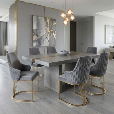 Skupina 6x židlí křesla opěradlo čalounění hotel textil nový set křesel sety