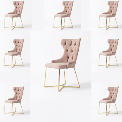 Design 8x židlí skupina set polstrovaných jídelních židlí k sezení, sada křesel